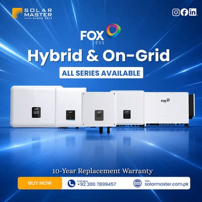 FOX ESS On-Grid & Hybrid Solar Inverters All Series Available