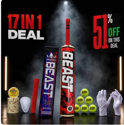 17 In 1 deal Cricket kit  which you need only in RS. 3500