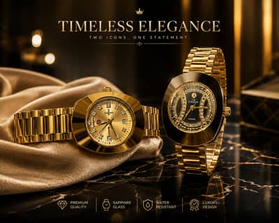 Luxury Gold Couple Watch Set for Men & Women |Premium His & Hers Wrist