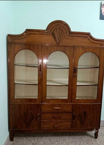 Solid Wood Crockery Showcase  for Sale