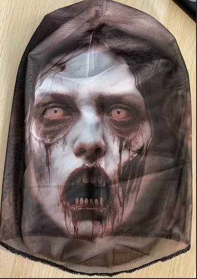 3d Printed Full Face Hood Mask Horror Halloween Scary Prank Breathable