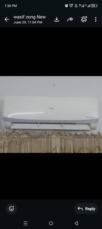 haier 1nverter 1.5 ton inverter for sale availble. condition 10/10   .