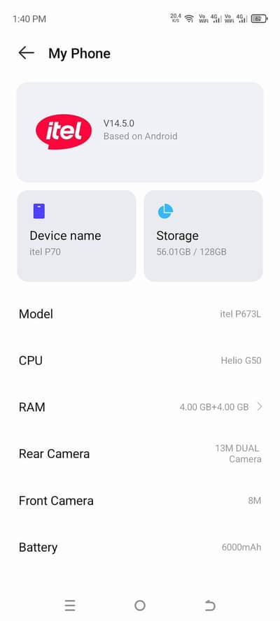 Itel P70