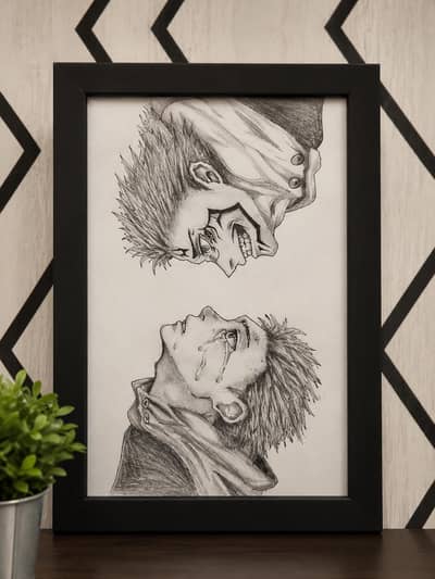 Handmade Pencil Sketch in Wooden Frame