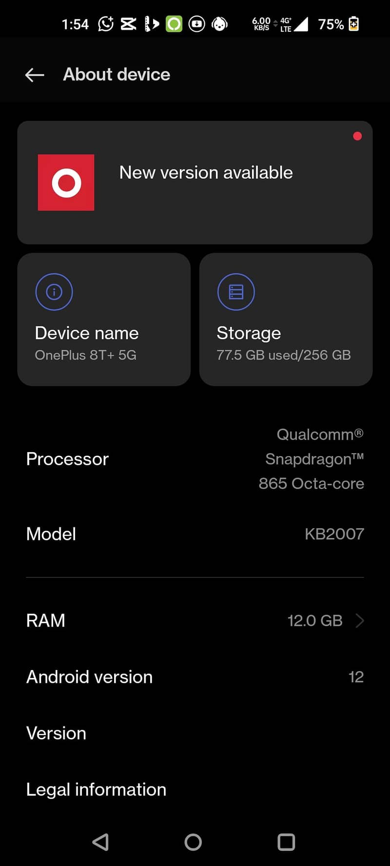 One plus 8t+ 5g 0