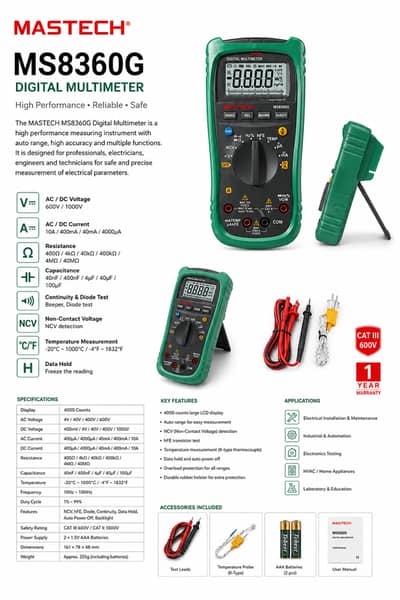MS8360G MASTECH Dgital Multimeter 4000 Count