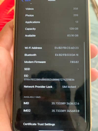 128gb Apple iPhone XR(JV) fresh condition urgent selling