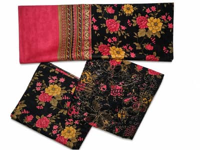 Embroidered Unstitched 3 Piece Suit  |  Premium  Collection