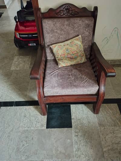 6 seater sofa _solid wood with table