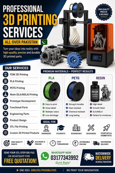 3D Printing Services | PLA, PETG & Resin