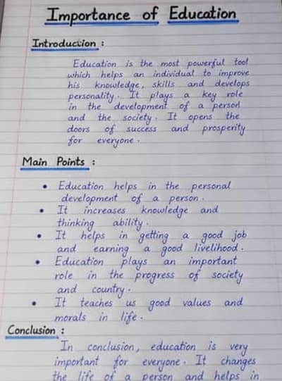 hand written assignment work