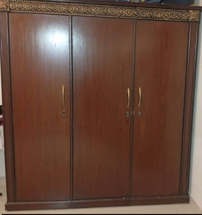 3 Door Wooden Wardrobe | Matching Carved Design | Spacious
