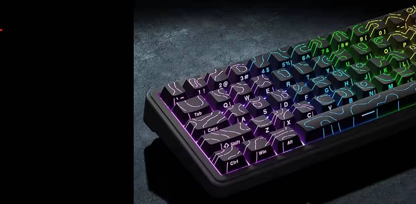 Topographic Double Shot PBT Cracked ShineThrough | Attack Shark G3 Pro 2