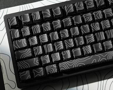 Topographic Double Shot PBT Cracked ShineThrough | Attack Shark G3 Pro 3