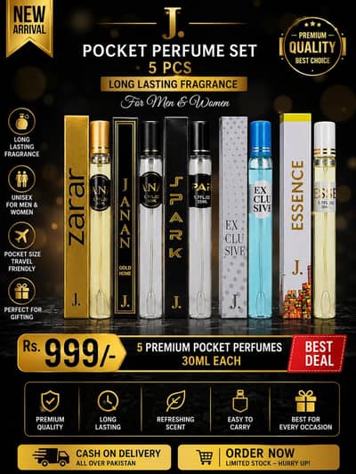 J. Pocket Perfume Set 5 Pcs Unisex 30ml