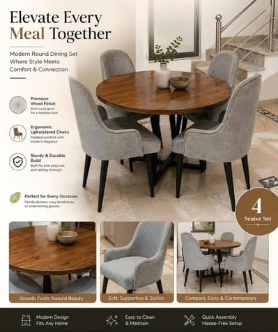 Stylish 4-Seater Dining Table Set | H-13 Islamabad