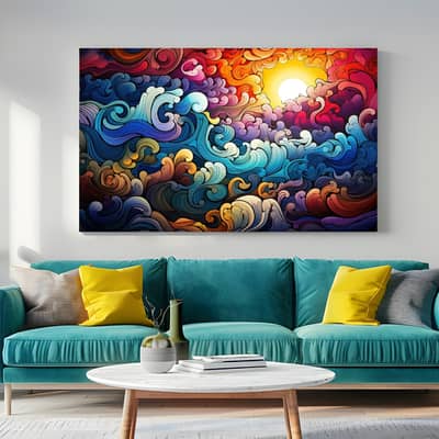 Premium Abstract Ocean Wave Canvas Wall Art