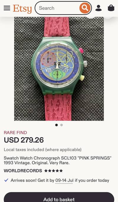 Swatch watch chronograph Scl103 “pink springs”
