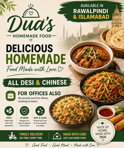 Homemade food available in RWP / ISB. .