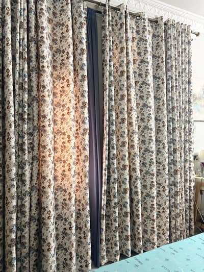 blue curtains