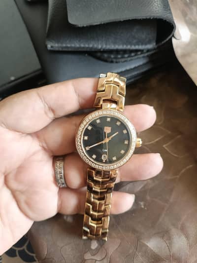 beautiful copr colour stone ky sath woman watch