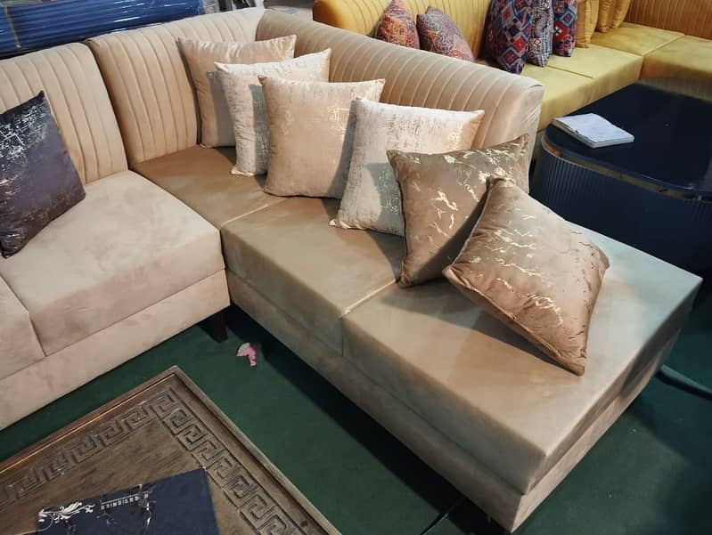 L shape sofa set 4