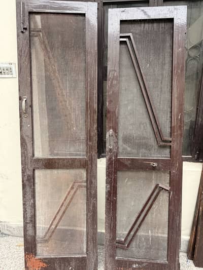 Double wooden door