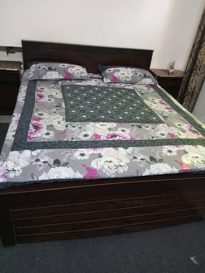 bed with spring mattress