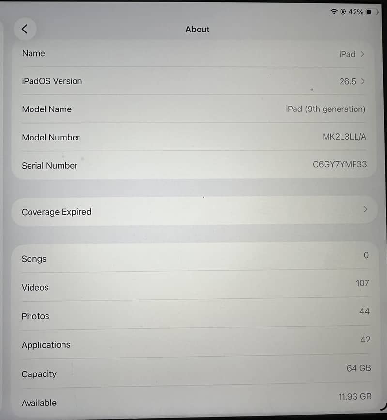 Ipad 64GB 5