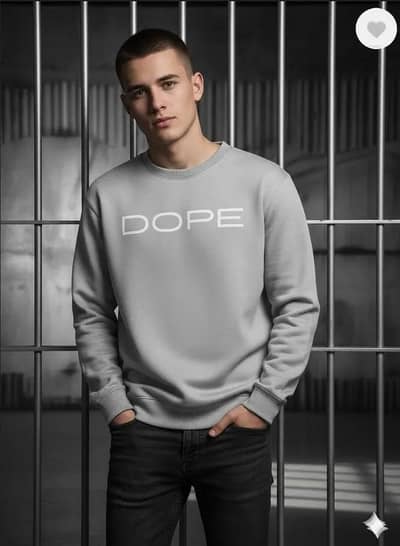 Men Grey Printed Sweatshirt DOPE Cotton Winter
