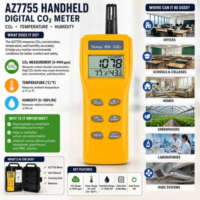 AZ7755 Handheld Digital CO₂ Meter 0-9999 PPM