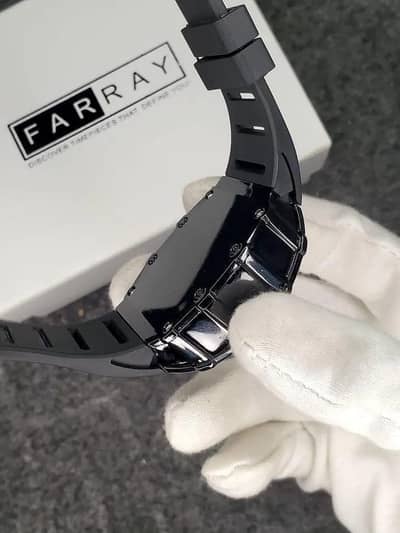 Richard black belt skeleton watch black rubber strap