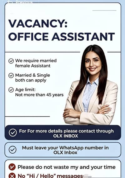 Required Female Assistant