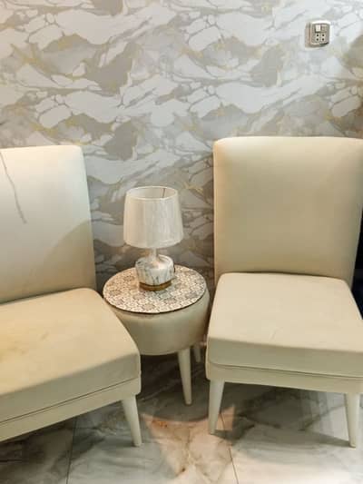 Luxury Wooden Chairs with Matching Stool | Premium Chairs for Sale