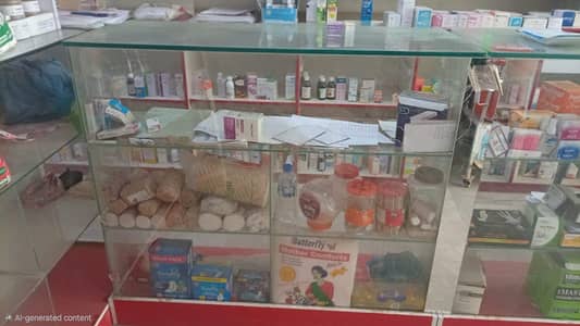 Glass counter for medical and general store