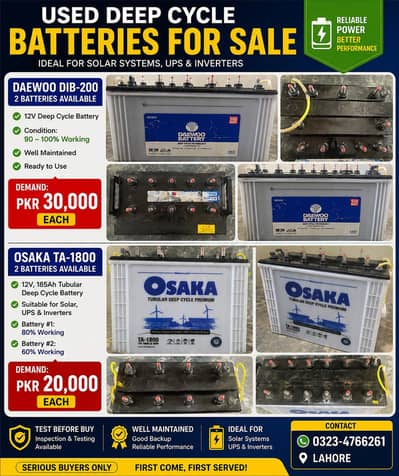 Home used Lead Acid batteries for Sale