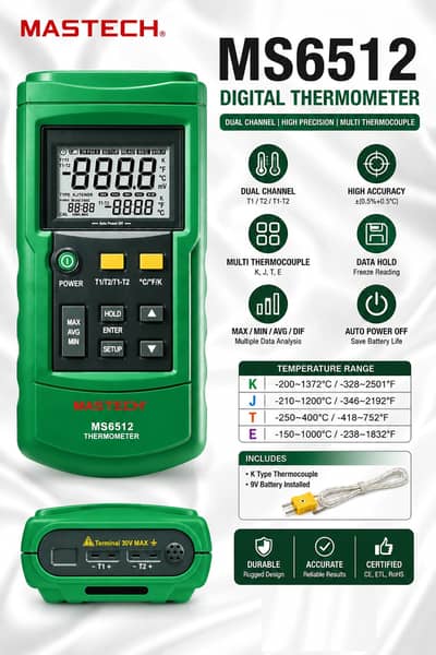 MS6512 MASTECH DIGITAL THERMOMETER