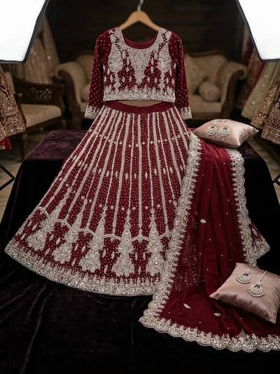 Bridal mahroon lehnga