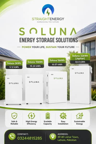 Soluna Lithium Battery 5kWh | 10kWh | 16kWh | 32kWh Energy Storage