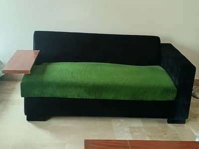 Plush Sofa attached with end table