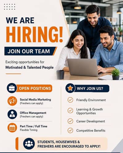 URGENT HIRING MALE AND FEMALE LOCATION AT LAHORE
