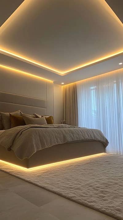 false ceiling, media wall, wall molding, French molding , wall paper