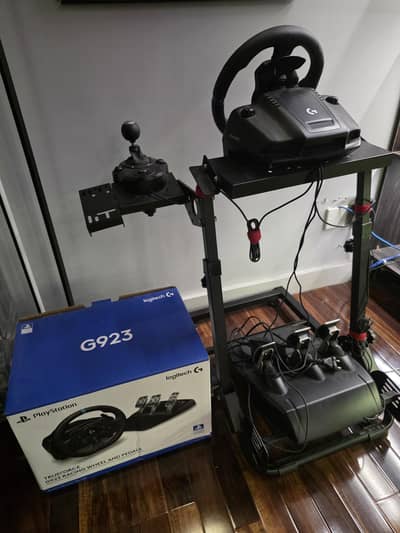 G923 logitech steering with shifter and stand