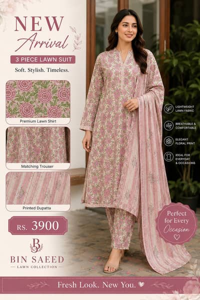 Bin Saeed 3pc stitched ALine