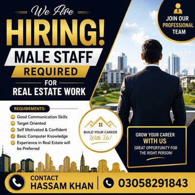 Sales staff required in real estate work