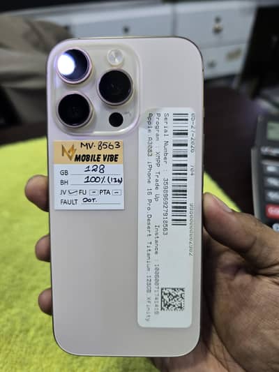 IPHONE 16 PRO 128GB JV (MINOR DOT) 100% B. H (DESERT) MINT CONDITION
