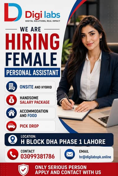 required female staff for office in Lahore/Assistant job in lahore