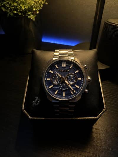 Police Rangy Original UK Imported Watch – Brand New Silver/Blue