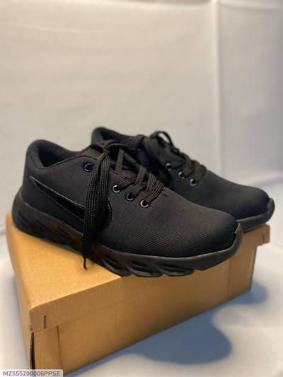 Men's Casual Black Running Shoes - Lightweight Joggers
