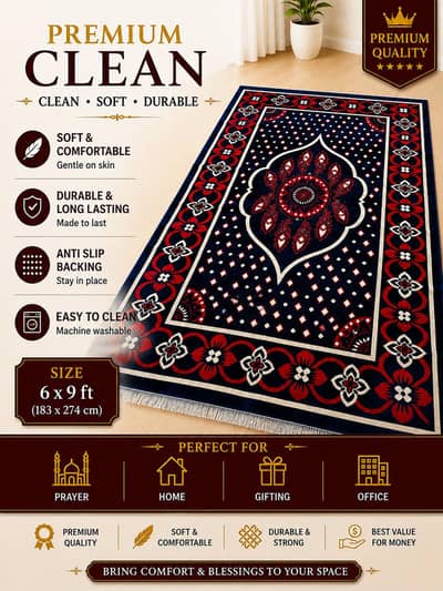 Premium Clean 6x9 ft | Soft, Durable & High Quality